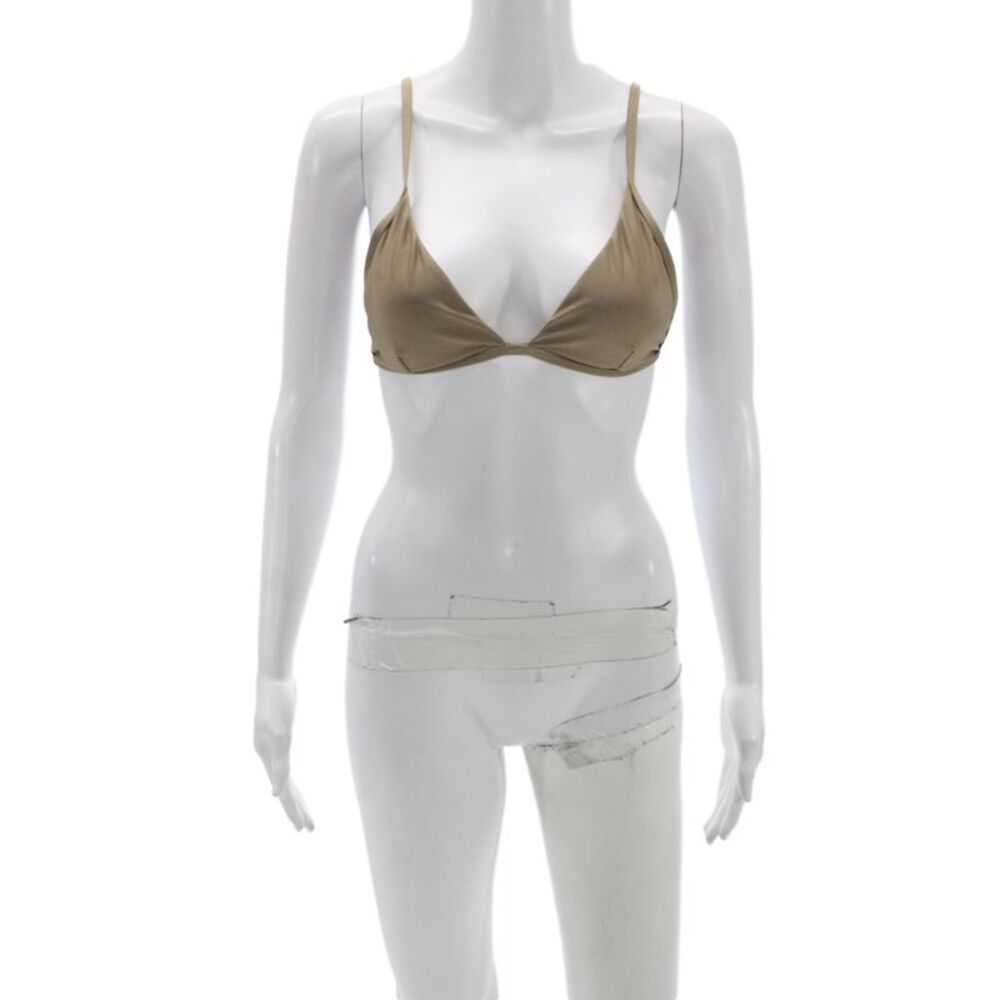 Good American Womens Beige Bikini Top Polyester Minimalist Size 2